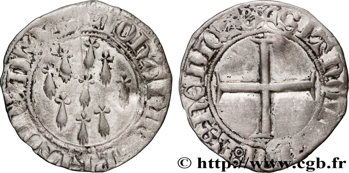 BRETAGNE - DUCHÉ DE BRETAGNE - JEAN V  Blanc VF