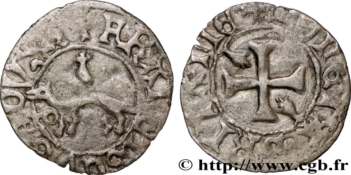 BRETAGNE - DUCHÉ DE BRETAGNE - FRANÇOIS IER ET FRANÇOIS II Double denier à l hermine TTB