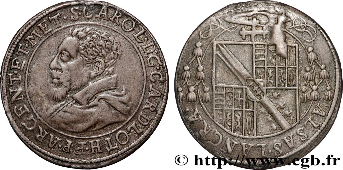 ALSACE - ÉVÊCHÉ DE STRASBOURG ET DE METZ - CHARLES II DE LORRAINE-VAUDÉMONT Teston VF/XF