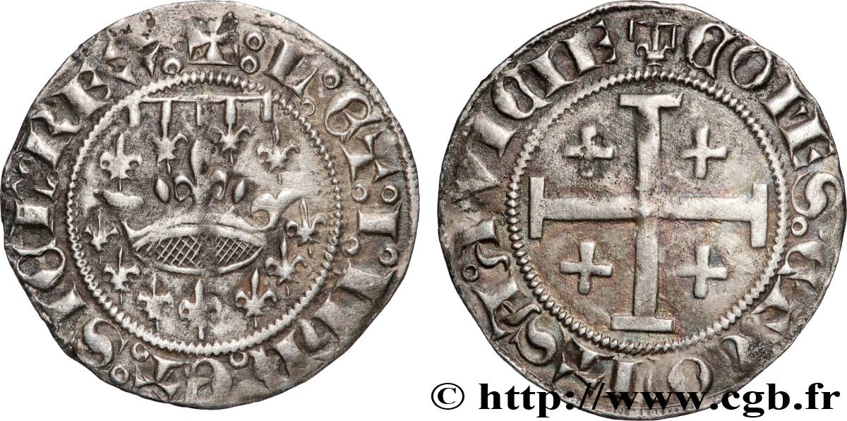 PROVENCE - COMTÉ DE PROVENCE - LOUIS Ier DE TARENTE ET JEANNE DE NAPLES Uthène, ochtène ou demi-gros TTB+/TTB