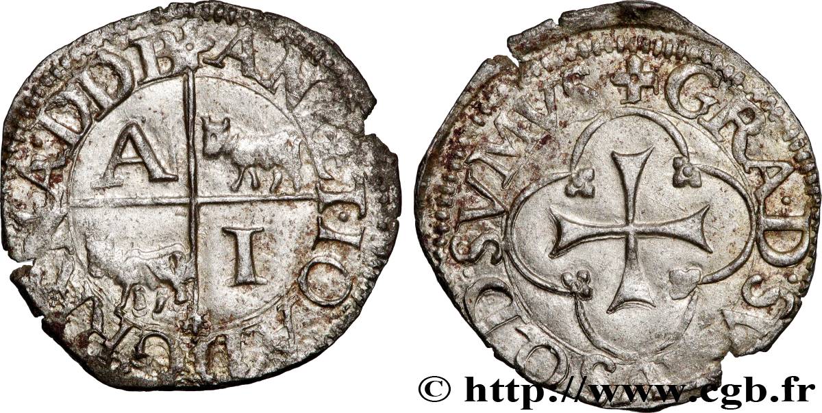 NAVARRE-BÉARN - ANTHONY OF BOURBON AND JOAN OF ALBRET Liard AU/AU