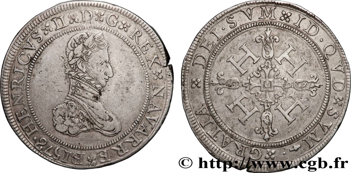 NAVARRE-BEARN - HENRY III Franc MBC+