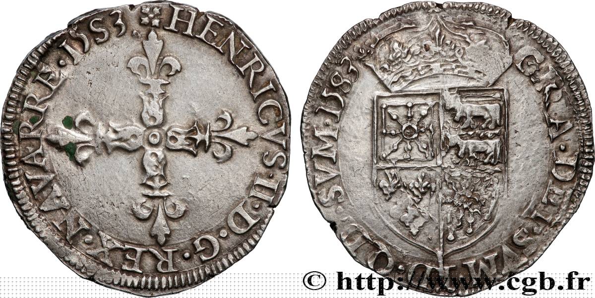 NAVARRE-BEARN - HENRY III Quart d’écu VZ