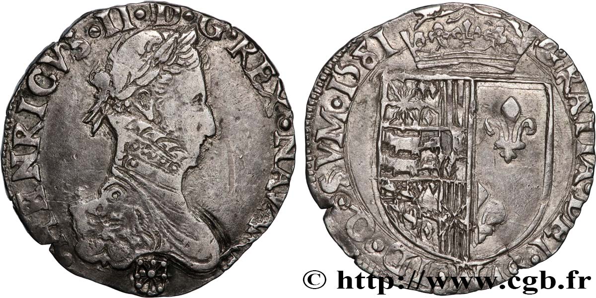 NAVARRE - ROYAUME DE NAVARRE - HENRI III Demi-franc TTB