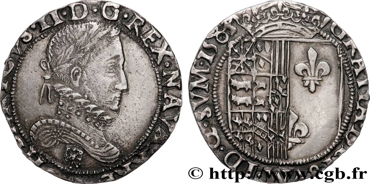 KINGDOM OF NAVARRE - HENRY III Franc AU/AU