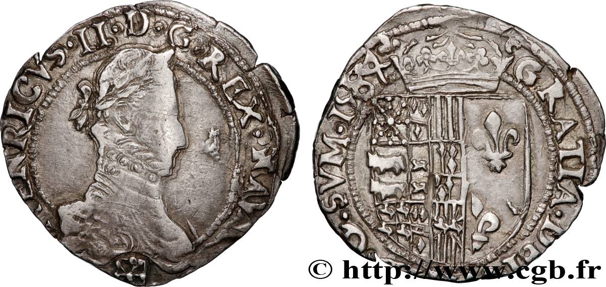KINGDOM OF NAVARRE - HENRY III Demi-franc fSS/fVZ