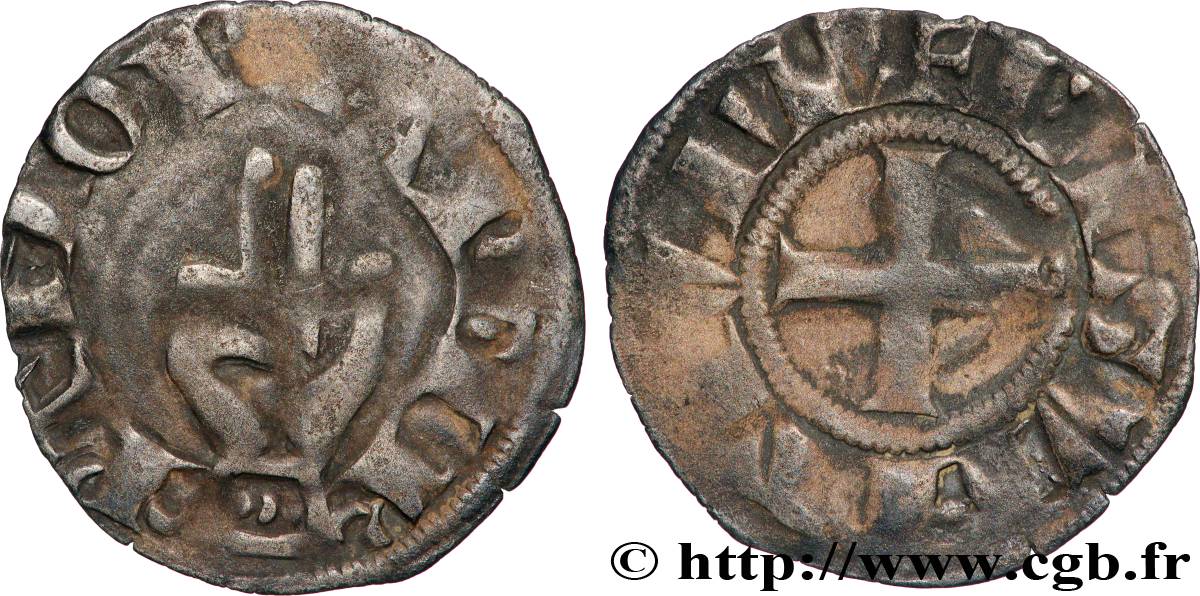 FRANCHE-COMTÉ - ARCHEVÊCHÉ DE BESANÇON - ANONYMES Denier anonyme ou estévenant TTB/TB+