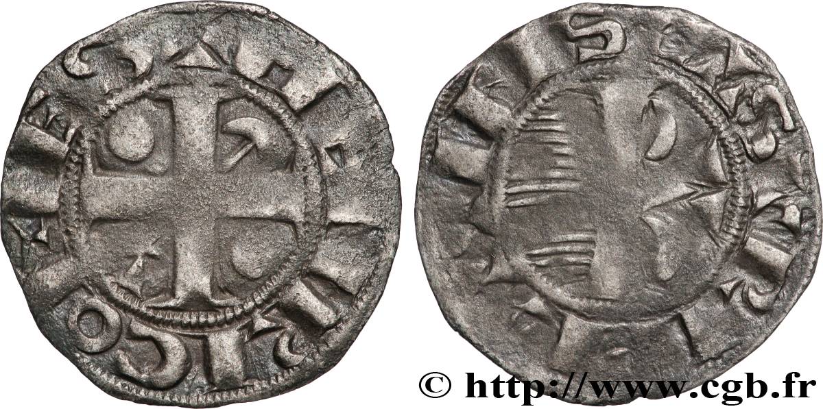 CHAMPAGNE - COMTÉ DE PROVINS - HENRI II Denier ou provinois TB+/TTB