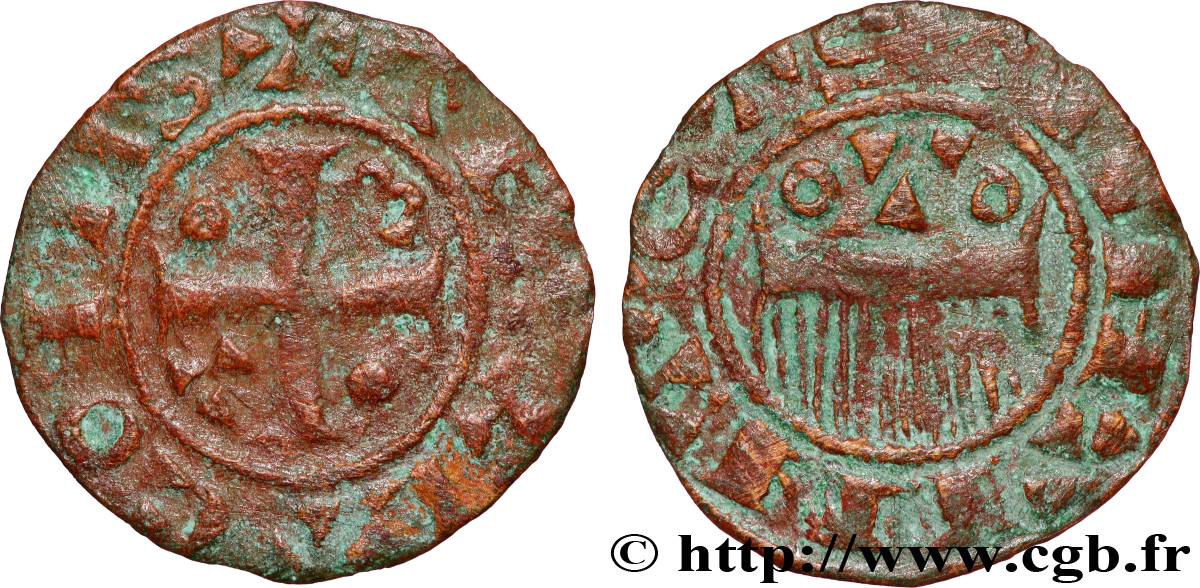 CHAMPAGNE - COMTÉ DE PROVINS - THIBAUT II DE CHAMPAGNE Denier ou provinois TB+