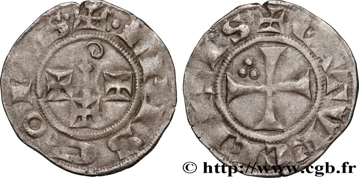 LANGUEDOC - ÉVÊCHÉ DE CAHORS - GUILLAUME DE CARDAILLAC Denier anonyme, caorcenx, caorcin ou cadurcin TB+/TTB