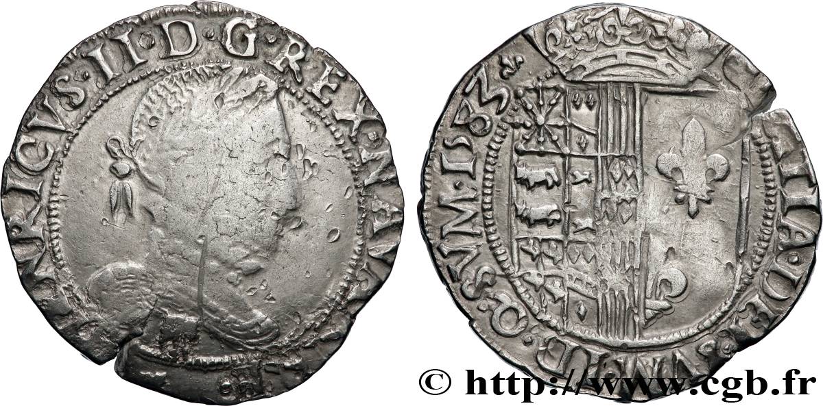 NAVARRE-BÉARN - HENRI III DE NAVARRE, II DE BÉARN Franc TB/TTB