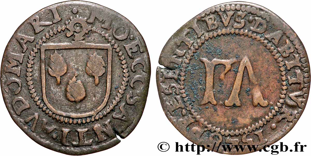 SAINT-OMER - SAINT-BERTIN S CHURCH AND CONVENT Méreau de 6 deniers VF