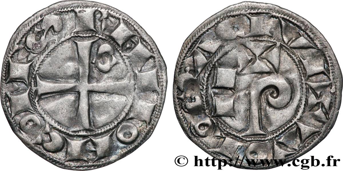 LANGUEDOC - COUNTY OF TOULOUSE - RAYMOND V, RAYMOND VI or RAYMOND VII Denier ou raimondin AU/XF