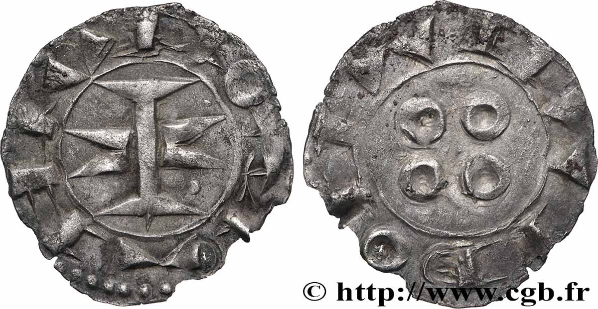 LANGUEDOC - COMTÉ DE MELGUEIL - ÉVÊQUES DE MAGUELONNE - ANONYMES Denier anonyme ou melgorien TB+