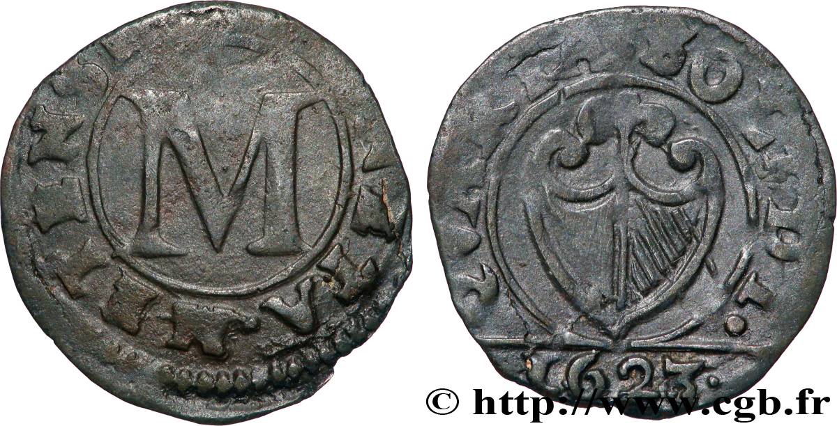 LORRAINE - CITÉ DE METZ  Liard ou quart de bugne (2,5 deniers), 2e type TB+/TTB
