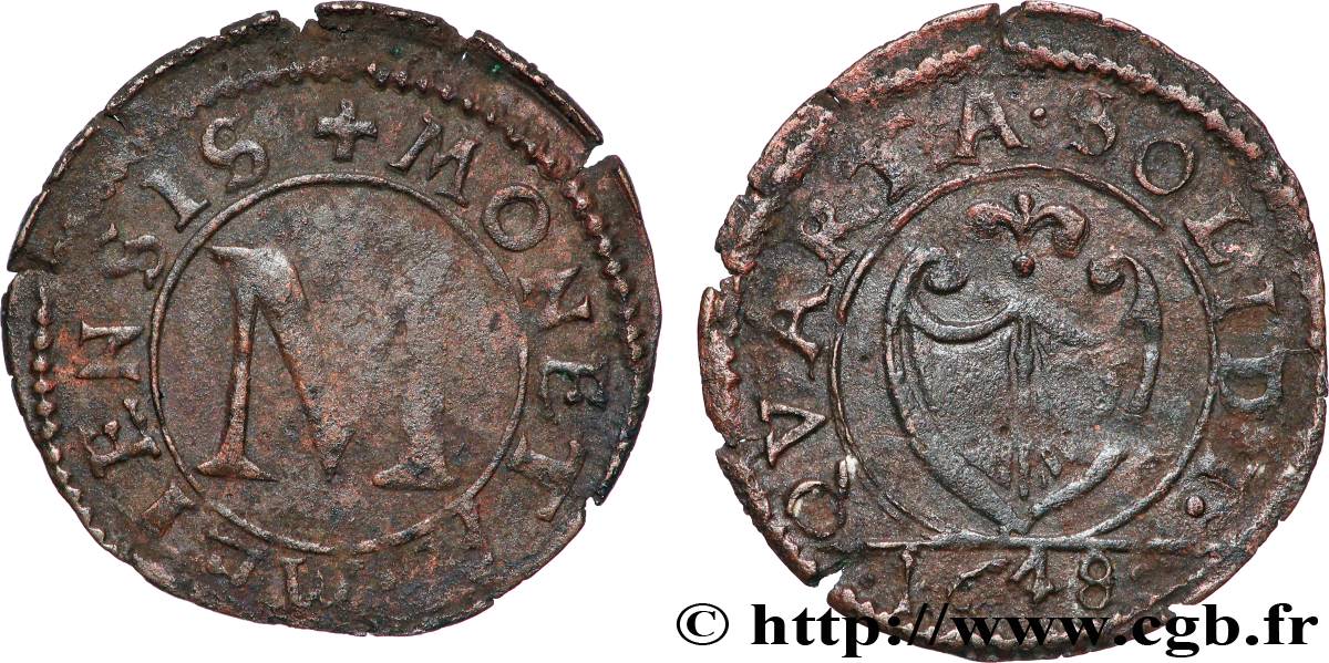 LORRAINE - CITÉ DE METZ  Liard ou quart de bugne (2,5 deniers), 2e type TB+