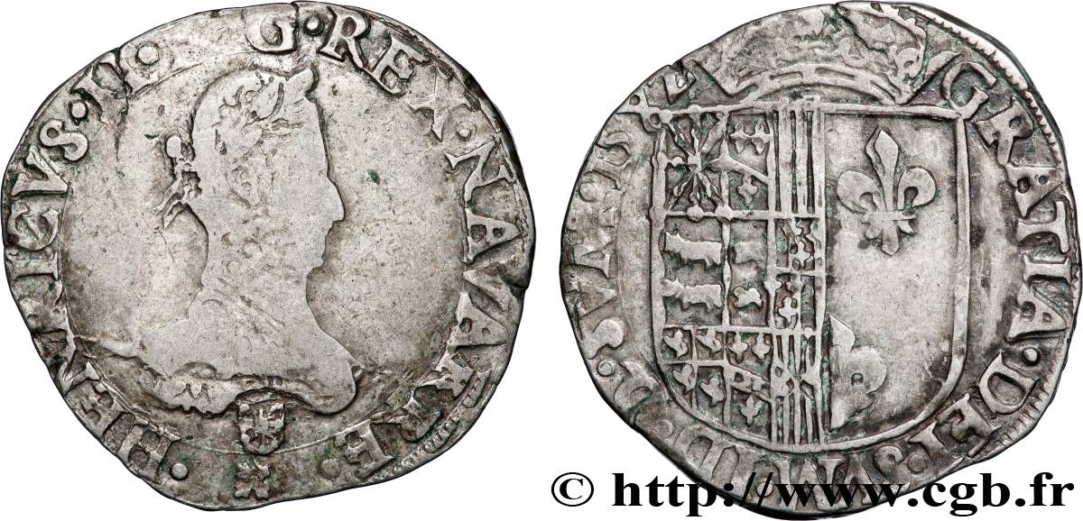 NAVARRE - ROYAUME DE NAVARRE - HENRI III Franc TB/TB+