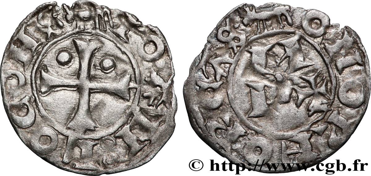 BÉARN - SEIGNEURIE DE BÉARN - JEAN DE GRAILLY Denier TTB