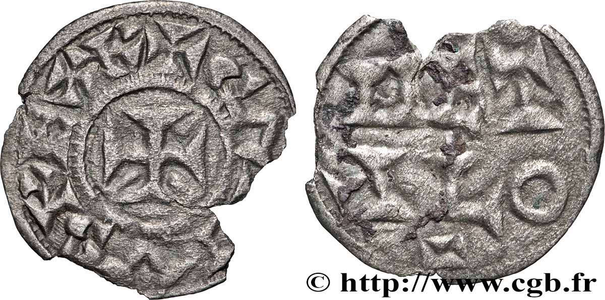 POITOU - COMTÉ DE POITOU - MONNAYAGE IMMOBILISÉ AU NOM DE CHARLES II LE CHAUVE Obole TB+