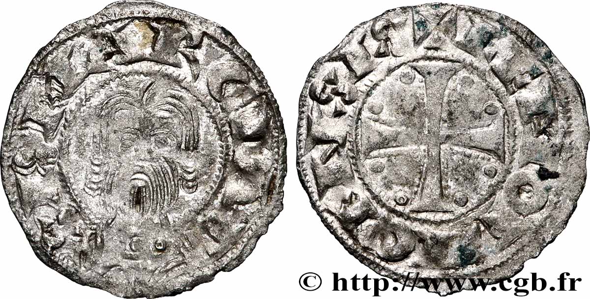 LIMOUSIN - ABBAYE DE SAINT-MARTIAL DE LIMOGES Denier ou barbarin TB+/TTB