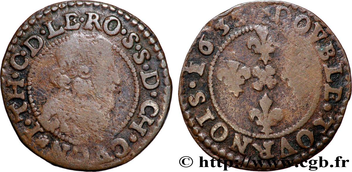 ARDENNES - SEIGNIORY OF CUGNON - JEAN-THEODORE OF LÖWENSTEIN Double tournois avec le grand col de dentelle VF