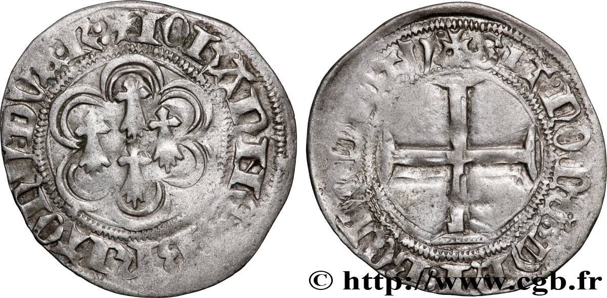 BRETAGNE - DUCHÉ DE BRETAGNE - JEAN V  Blanc dit “à l’hexalobe” TTB