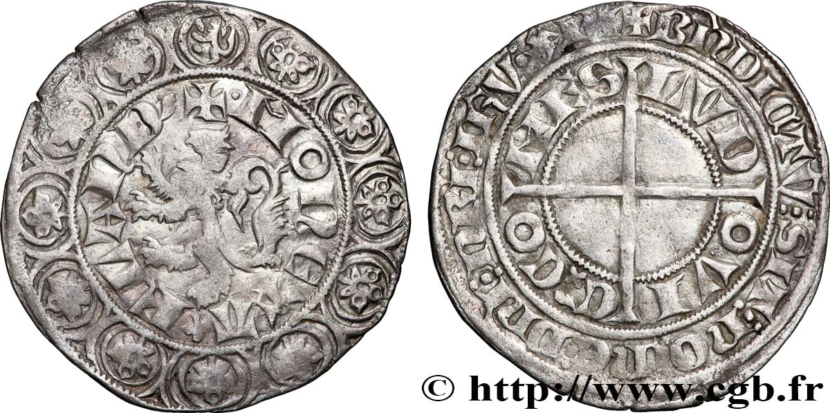 COUNTY OF FLANDRE - LOUIS II Gros compagnon au lion XF