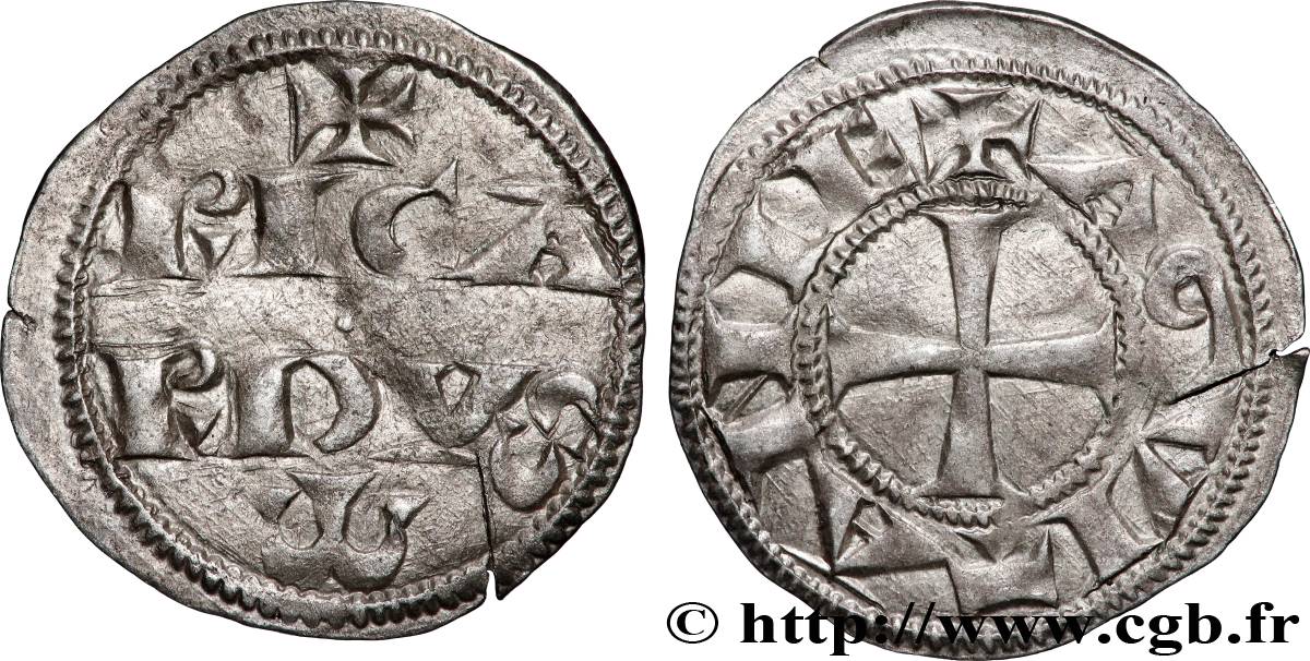 AQUITAINE - DUCHÉ D&nbsp;AQUITAINE - RICHARD CŒUR DE LION Denier, 1er type TTB+