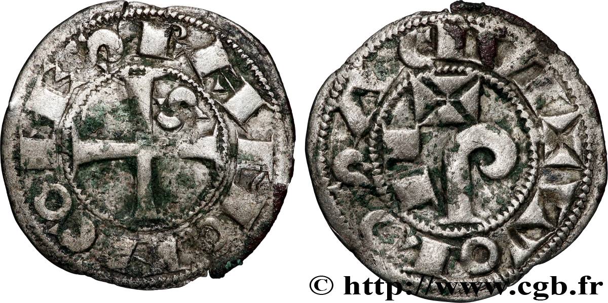 LANGUEDOC - COMTÉ DE TOULOUSE - RAYMOND V, RAYMOND VI ou RAYMOND VII Denier ou raimondin fSS/SS