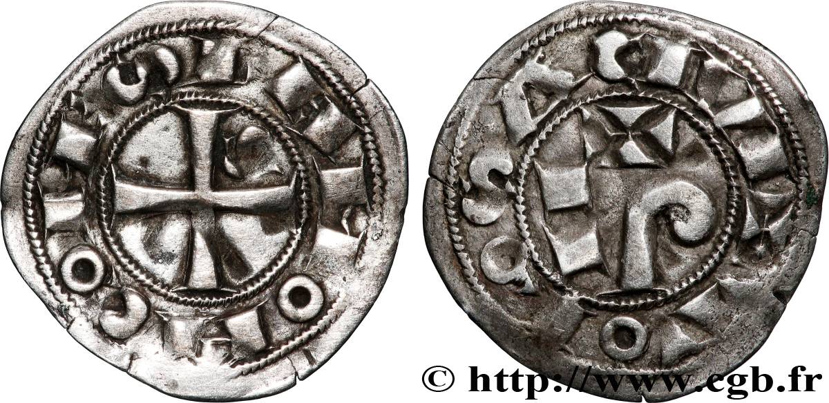 LANGUEDOC - COMTÉ DE TOULOUSE - RAYMOND V, RAYMOND VI ou RAYMOND VII Denier ou raimondin SS