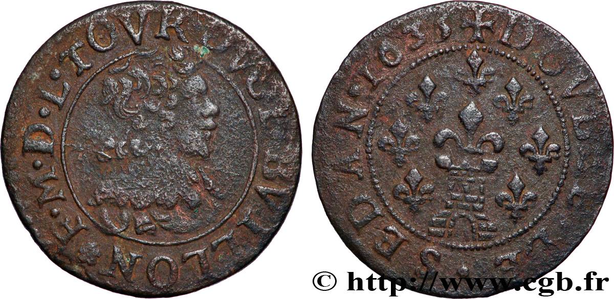 ARDENNES - PRINCIPAUTÉ DE SEDAN - FRÉDÉRIC-MAURICE DE LA TOUR D AUVERGNE Double tournois, type 13 (grande collerette/grande tour en bas du champ) TTB