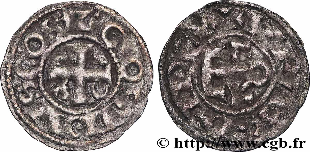 ANJOU - COMTÉ D&nbsp;ANJOU - GEOFFROY II MARTEL Denier TTB+