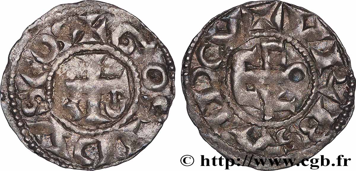 ANJOU - COMTÉ D&nbsp;ANJOU - GEOFFROY II MARTEL Denier TTB+