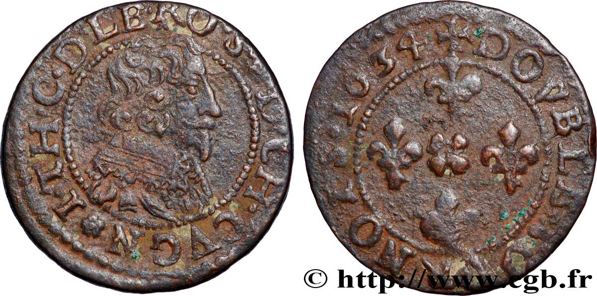 ARDENNES - SEIGNEURIE DE CUGNON - JEAN-THÉODORE DE LÖWENSTEIN Double tournois avec le grand col de dentelle TTB