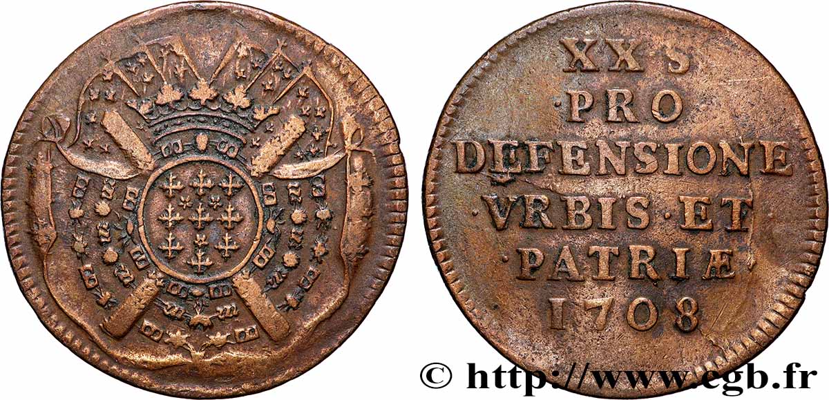 FLANDRE - SIÈGE DE LILLE XX sols, monnaie obsidionale TTB