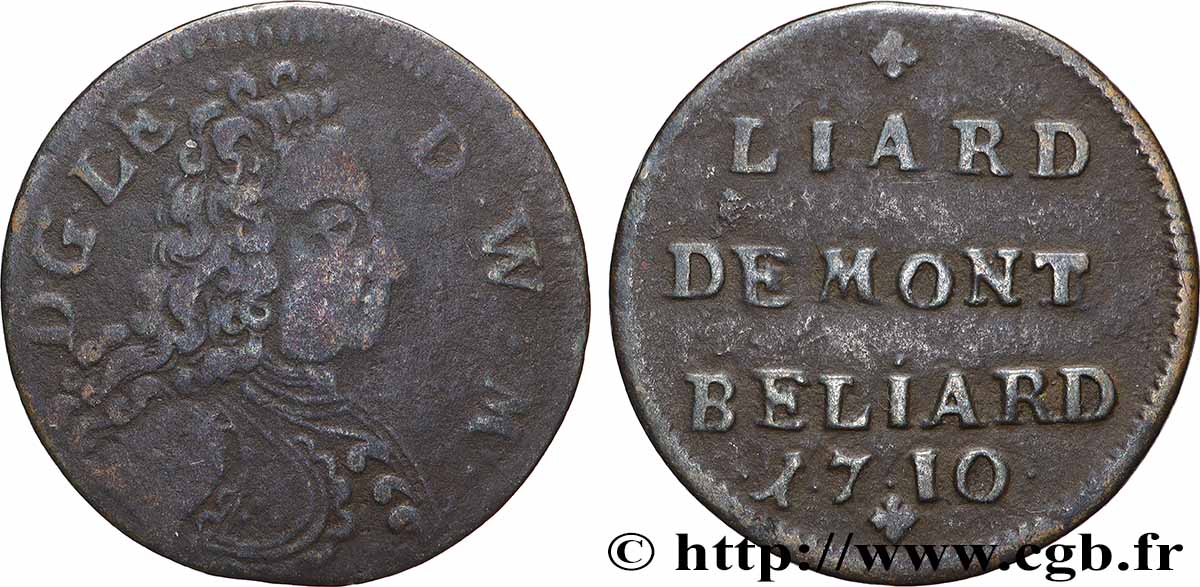 MONTBÉLIARD - COMTÉ DE MONTBÉLIARD - LÉOPOLD EBERHARD Liard de Montbéliard TB/TB+