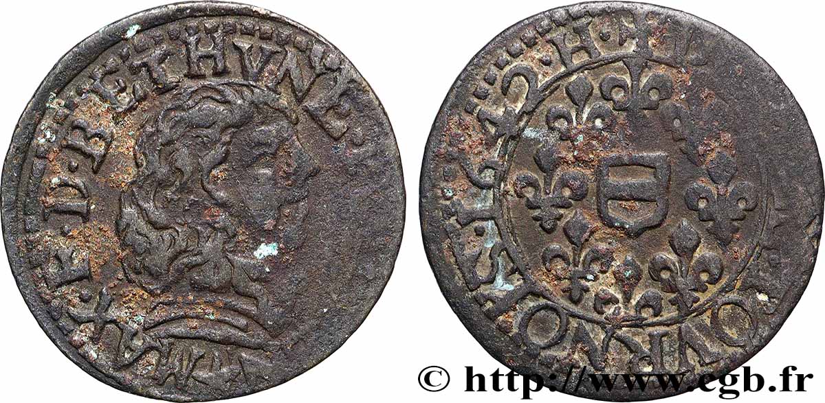 BERRY - PRINCIPAUTÉ DE BOISBELLE-HENRICHEMONT - MAXIMILIEN III FRANÇOIS DE BÉTHUNE Double tournois, type 6 TB+