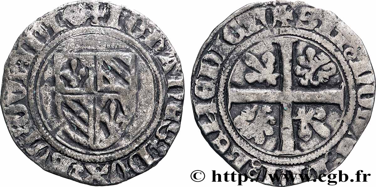 BOURGOGNE - DUCHÉ DE BOURGOGNE - JEAN SANS PEUR Grand blanc TB+/TTB