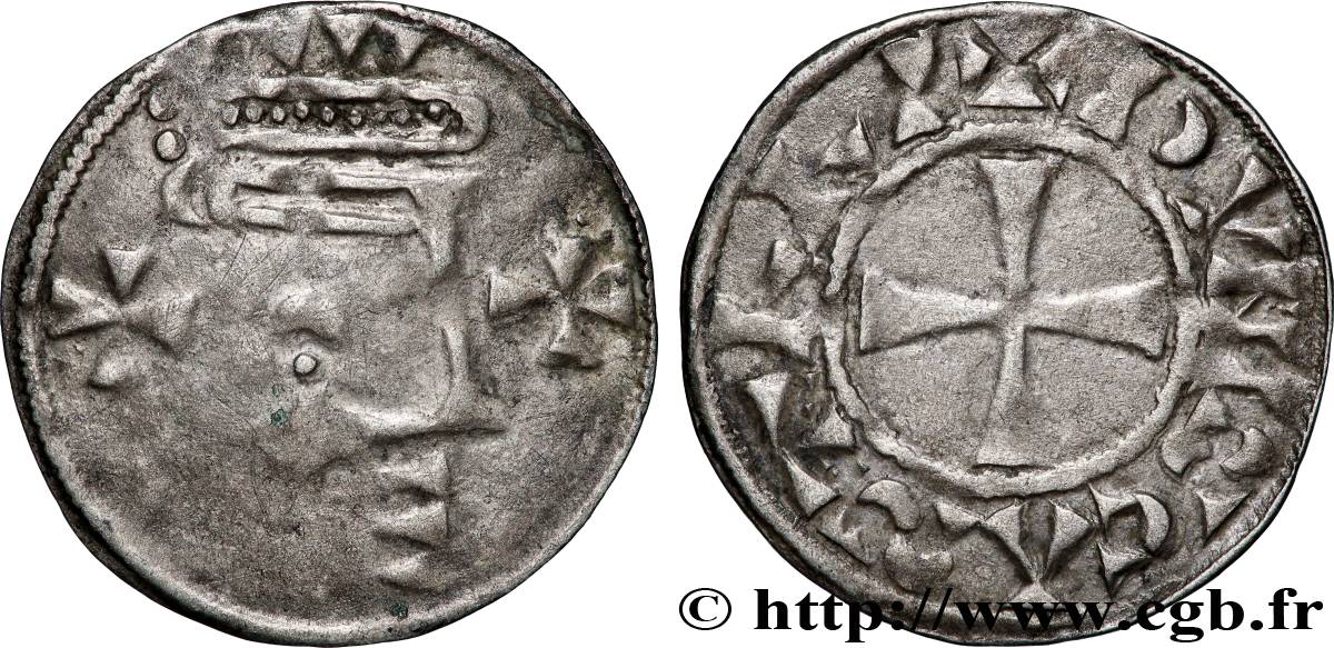 CHÂTEAUDUN - VICOMTÉ DE CHÂTEAUDUN - THIBAUT LE TRICHEUR Denier TTB