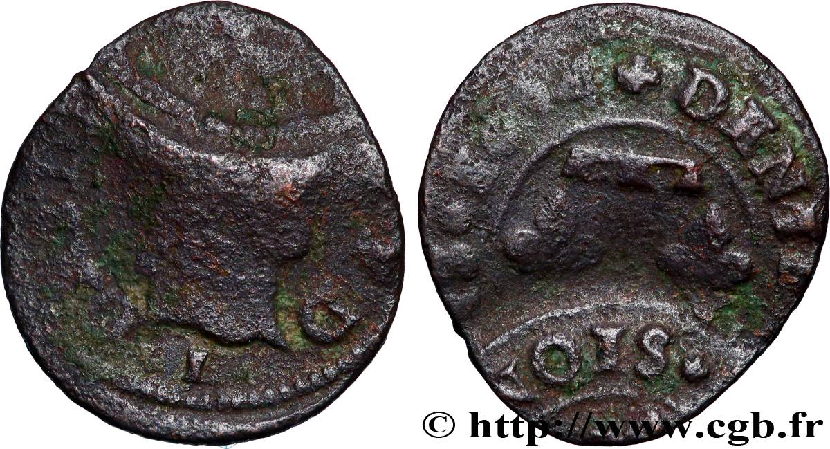 DOMBES - PRINCIPAUTÉ DE DOMBES - GASTON D&nbsp;ORLÉANS Denier tournois, type 13 TB+