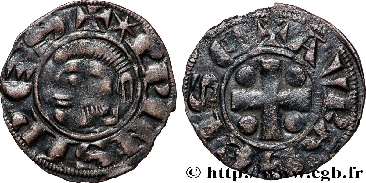 ORANGE - PRINCIPAUTÉ D&nbsp;ORANGE - ANONYME (FAMILLE DE BAUX OU DE CHALON) Denier TTB+/TTB