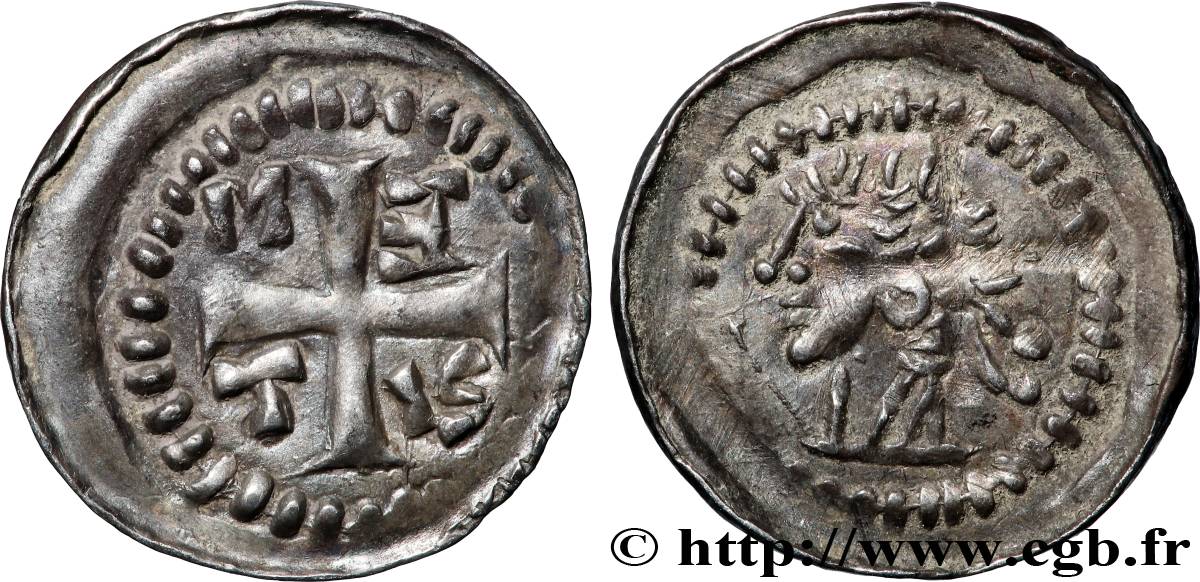 LORRAINE - ÉVÊCHÉ DE METZ - ADALBÉRON IV Denier AU/AU