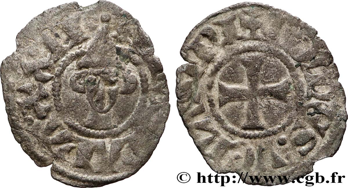 PAPAL STATES - COMTAT-VENAISSIN - JOHN XXII (Jacques Arnaud d&nbsp;Euse) Denier VF