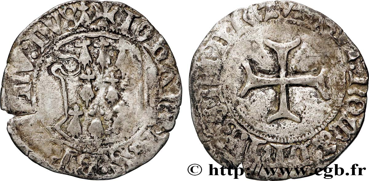 BRETAGNE - DUCHÉ DE BRETAGNE - JEAN V  Blanc à la targe TB