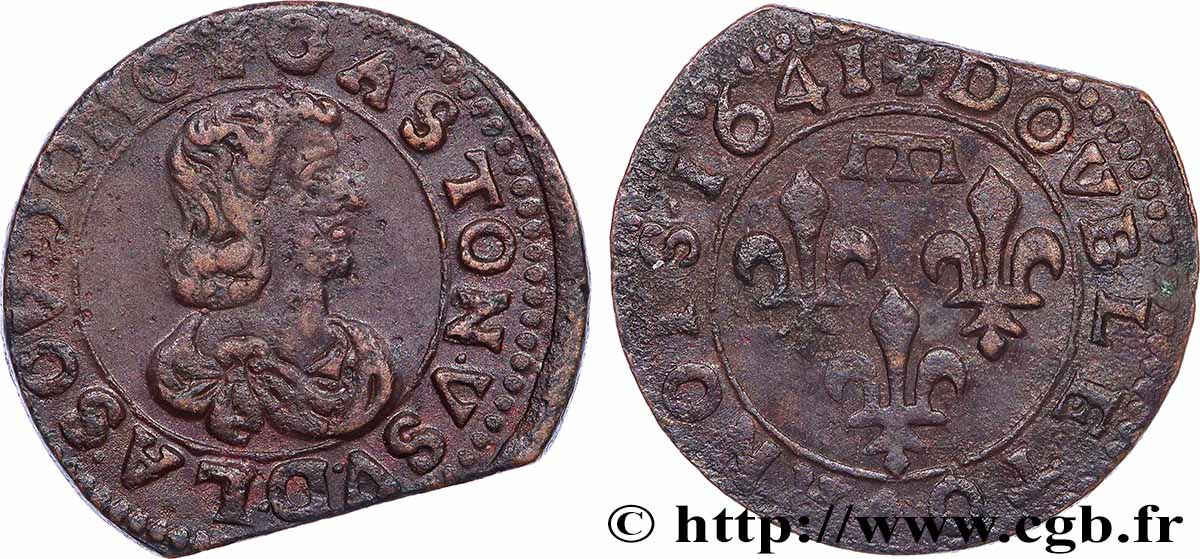 DOMBES - PRINCIPAUTÉ DE DOMBES - GASTON D&nbsp;ORLÉANS Double tournois, type 16 TTB