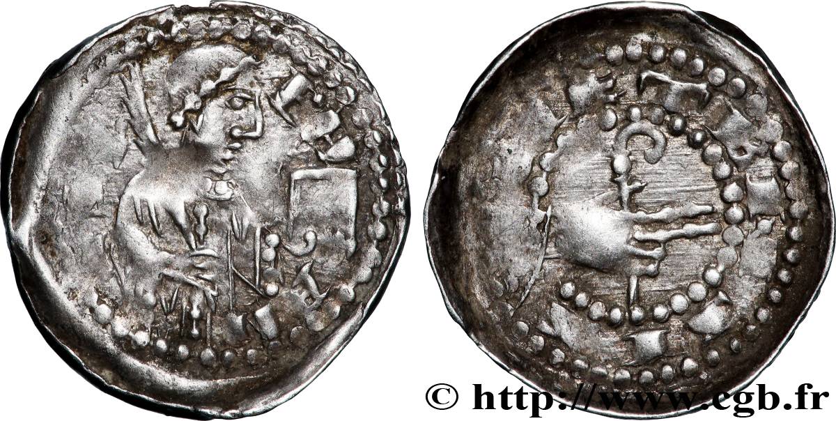 LORRAINE - ÉVÊCHÉ DE METZ - ÉTIENNE DE BAR (55e évêque) Denier messin TTB