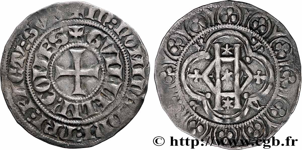HAINAUT - COMTÉ DE HAINAUT - GUILLAUME Ier Demi-gros au monogramme (eskielois) TTB