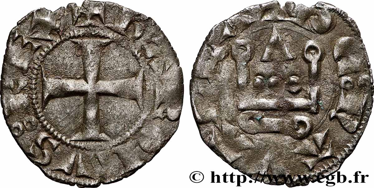 NAVARRE - ROYAUME DE NAVARRE - CHARLES LE MAUVAIS Denier fVZ