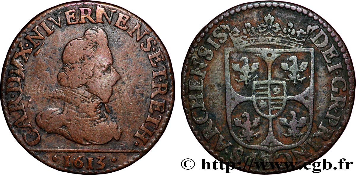 ARDENNES - PRINCIPAUTY OF ARCHES-CHARLEVILLE - CHARLES I OF GONZAGUE Liard, type 3 MB