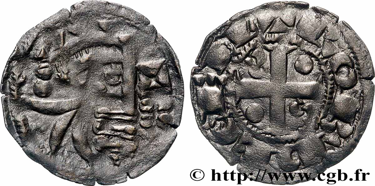 BERRY - SEIGNEURIE DE CELLES - ROBERT Ier  Denier type chinonais (bléso-chartrain) fVZ